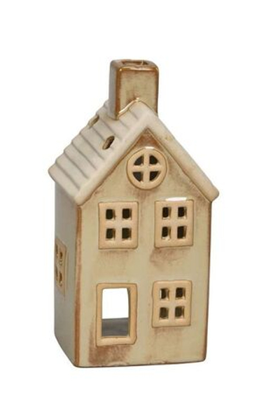 Подсвечник "Домик" беж 8x7x16см
