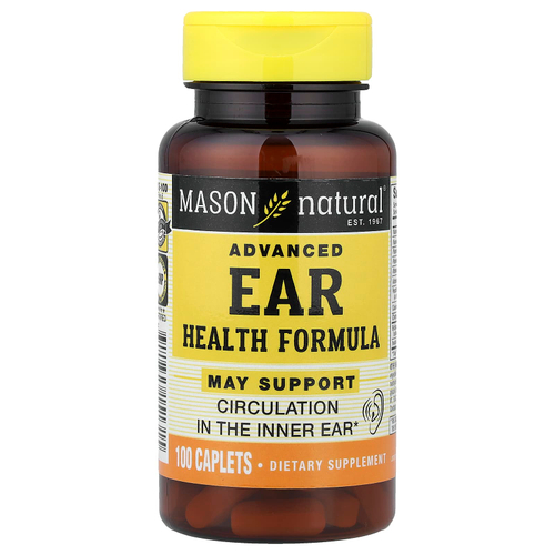 Mason Natural, Улучшенная добавка для здоровья ушей и слуха, 100 таблеток