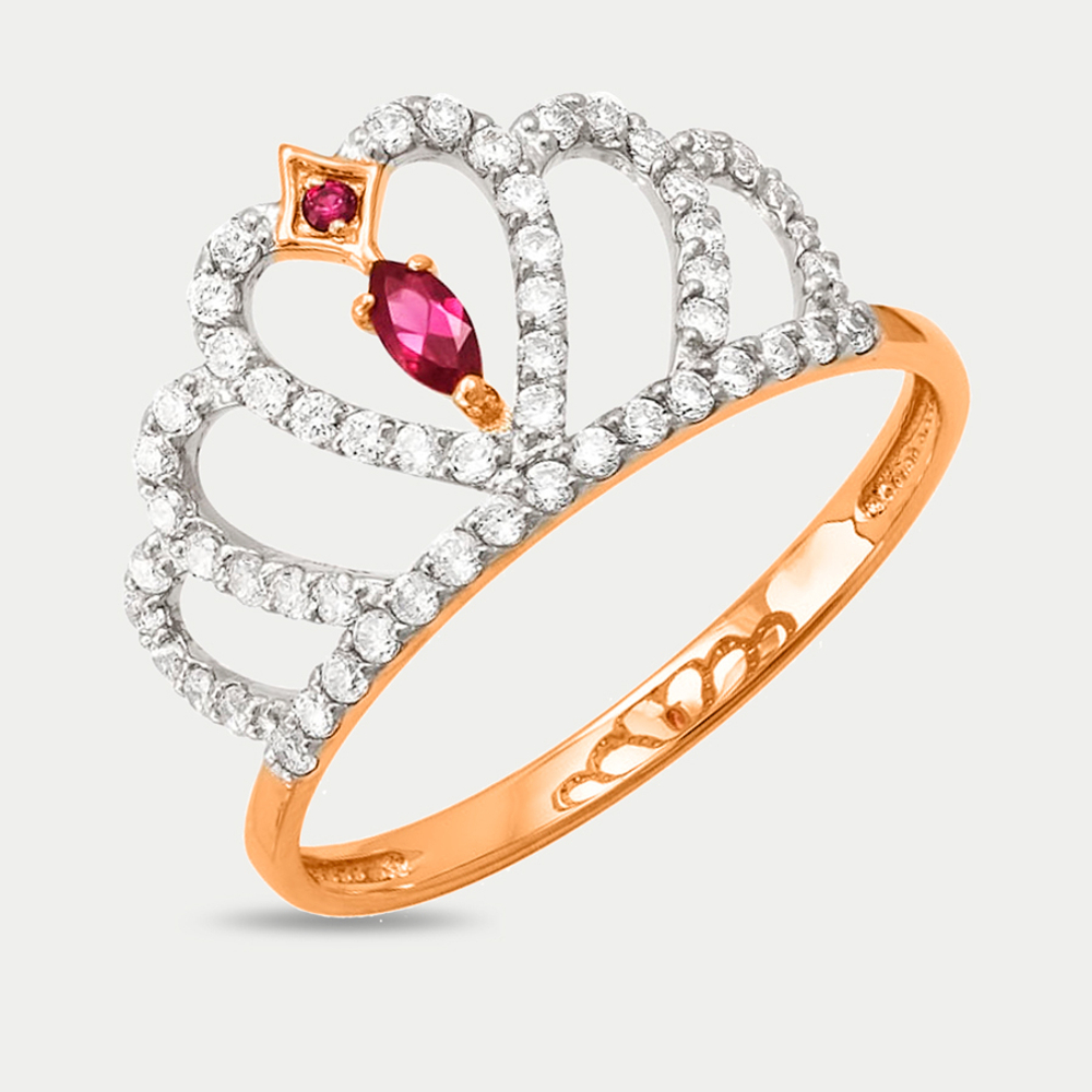 Кольцо женское из розового золота 585 пробы с фианитами (арт. РК3646)