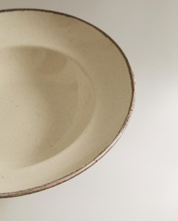 Zara Home тарелка из каменной керамики, цвет бежевый, 25.5 см