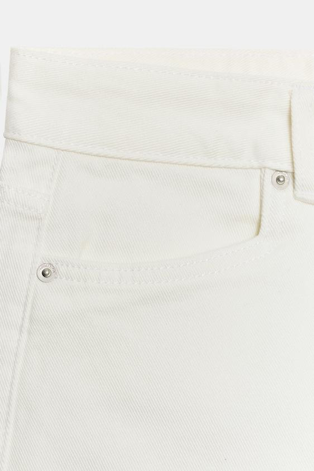 ZARA ДЖИНСОВЫЕ ШОРТЫ СО СРЕДНЕЙ ПОСАДКОЙ — ZW COLLECTION, БЕЛЫЙ