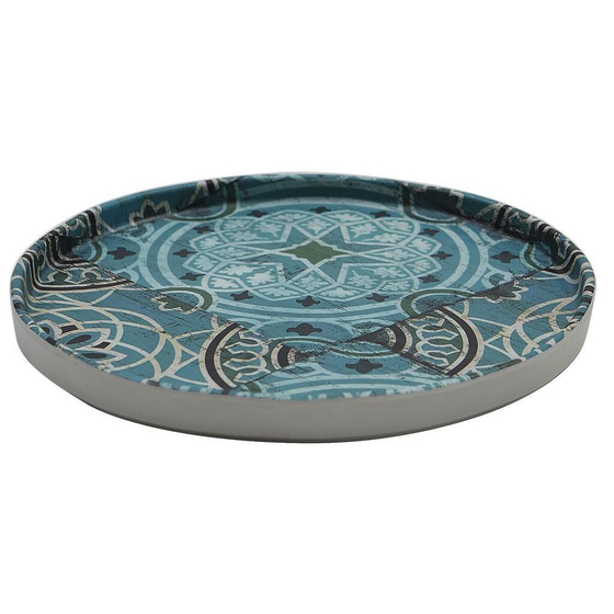 Тарелка с бортом 21*1,9 см Damask Blue пластик меламин P.L. Proff Cuisine