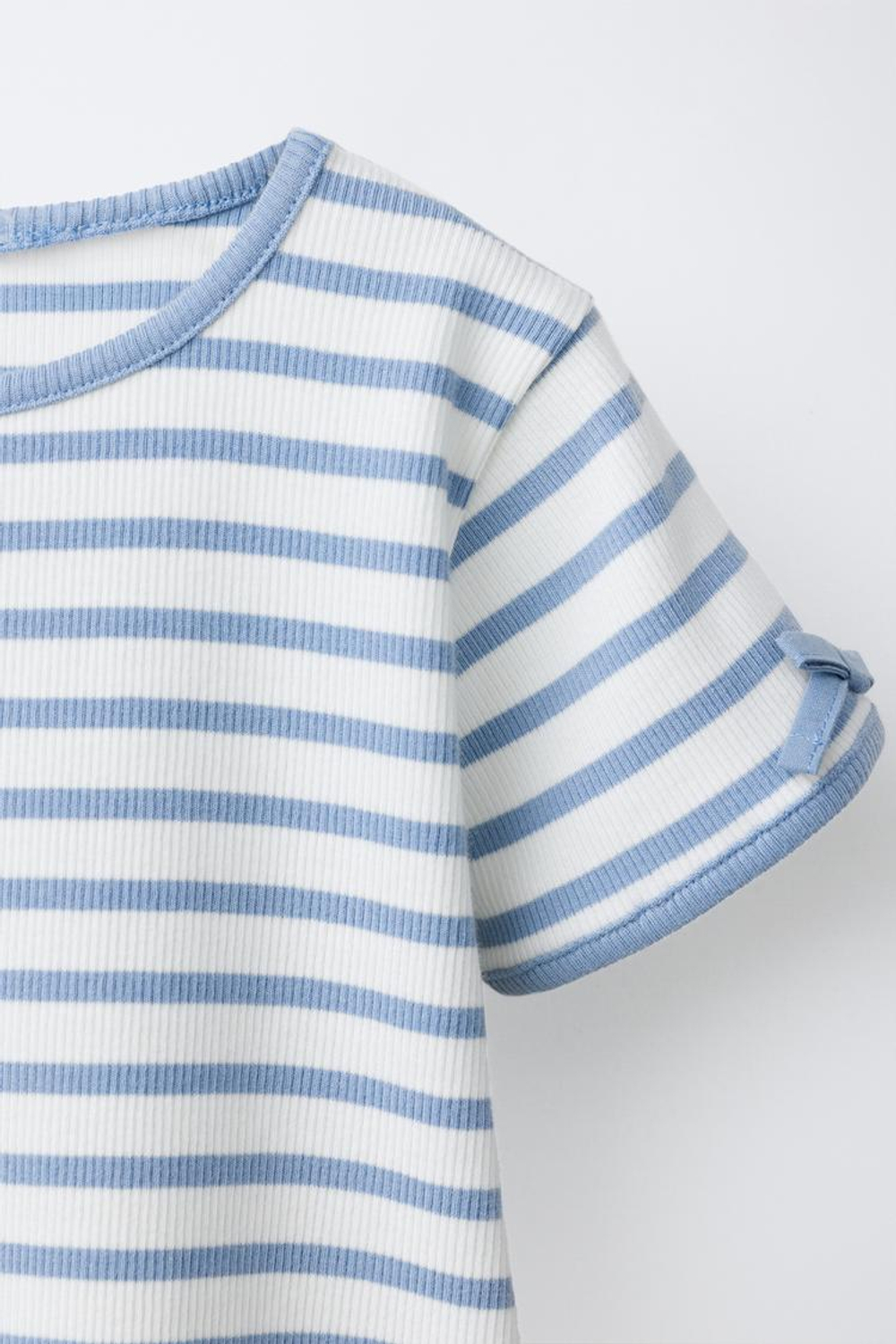 ZARA ФУТБОЛКА В РУБЧИК С БАНТАМИ, ПОЛОСКИ