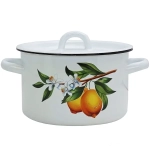 Кастрюля эмалированная 2л без ободка «Лимоны» 01-1610.1/4