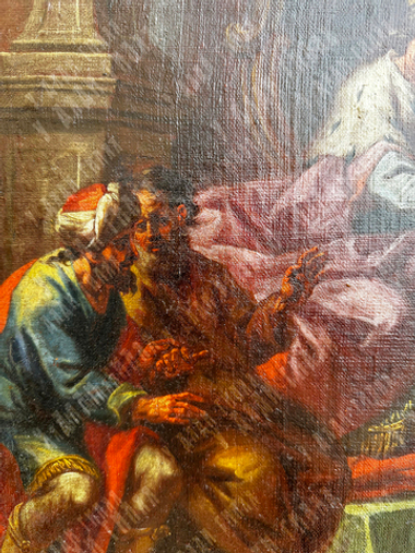 Школа старых мастеров. Царь Давид вручает письмо Урию. Испанская школа, XVIII в. Холст, масло.