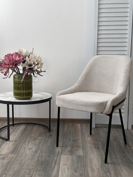 Стул GAVI Garna-157 светло-бежевый, ткань / черный каркас, ®DISAUR