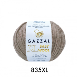Пряжа Baby Wool XL 50 г, 100м, 40%акрил, 40%шерсть мериноса, 20%кашемир, 40%акрил (цена за 1 шт)
