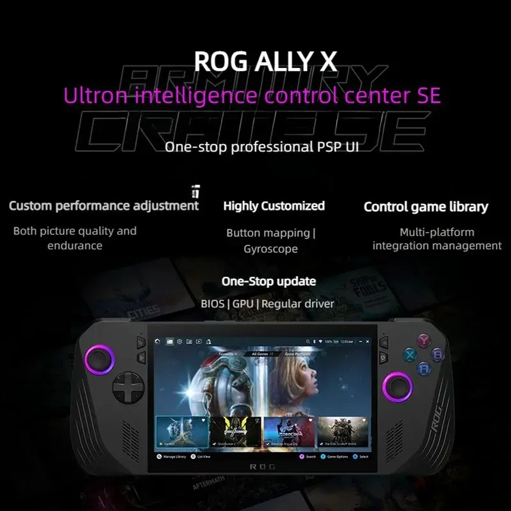Портативная игровая консоль Asus ROG Ally X 24/1Tb, чёрный (RC72LA)