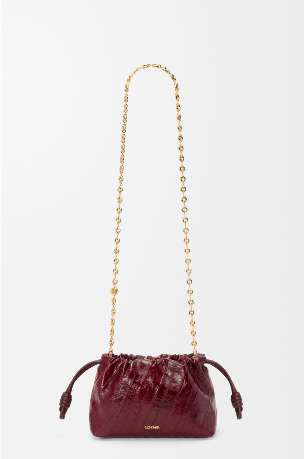 Loewe Сумка-мини Flamenco с имититацией рыбы-миксины, бургунди