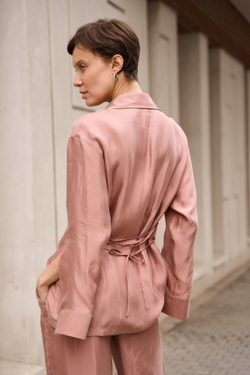 Костюм пижамный из итальянской вискозной ткани пепельно-розовый