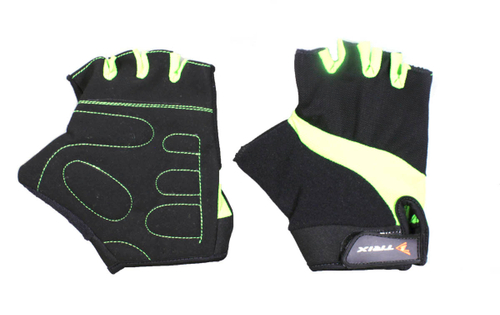 Перчатки TRIX муж., XL, коротк. пальцы, лайкра, искусств. замша, велюр, зелено-черн.