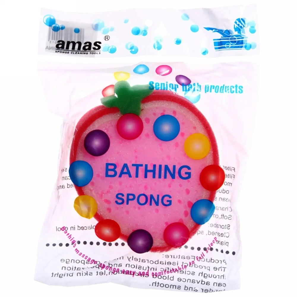 Губка для тела банная поролоновая «Клубничка», фигурная 13.5*11см