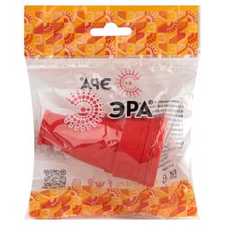 Розетка ЭРА RX10-R-IP44 каучуковая c заземлением 16А IP44 прямая красная
