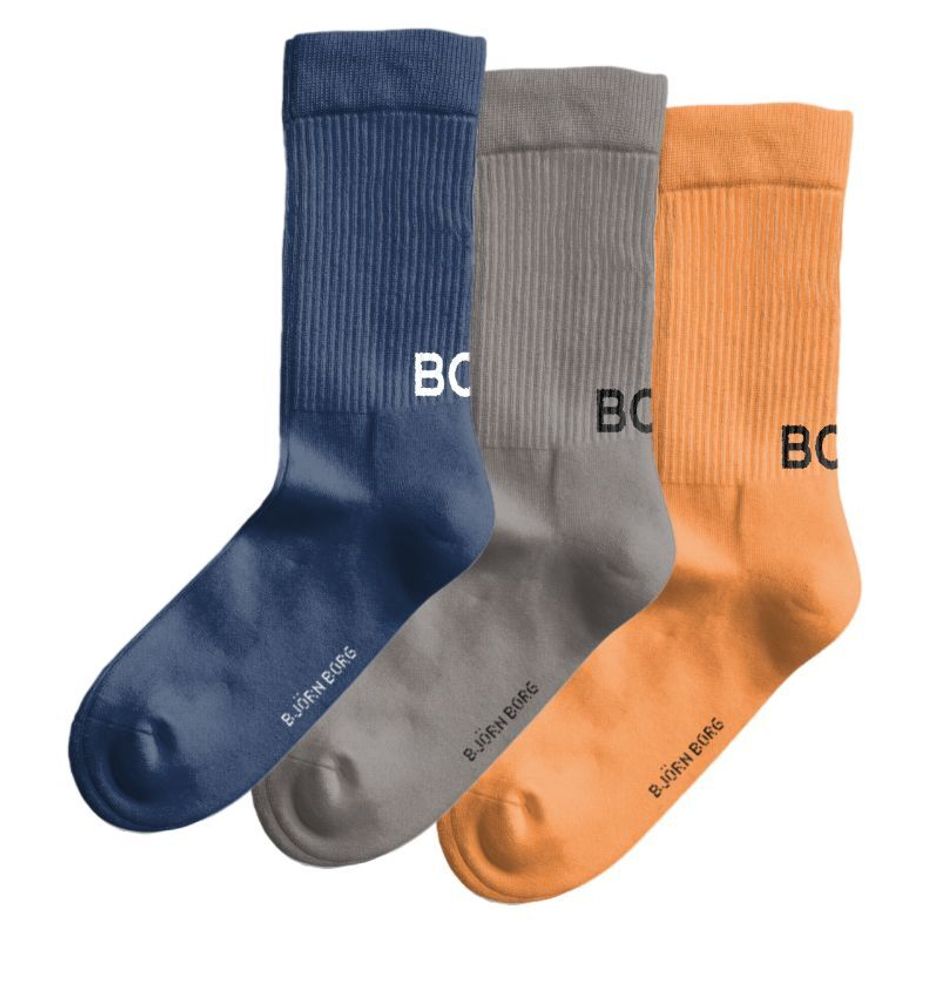 Теннисные носки Bjorn Borg Core Crew Polyamide 3P - blue/grey/orange