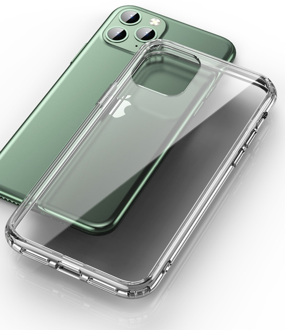 Чехол на iPhone 11 Pro, прозрачный с желтыми кнопками, серии Ultra Hybrid от Caseport