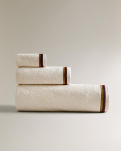 Zara Home - Банное полотенце с двойным подолом, белый, 50х90 см