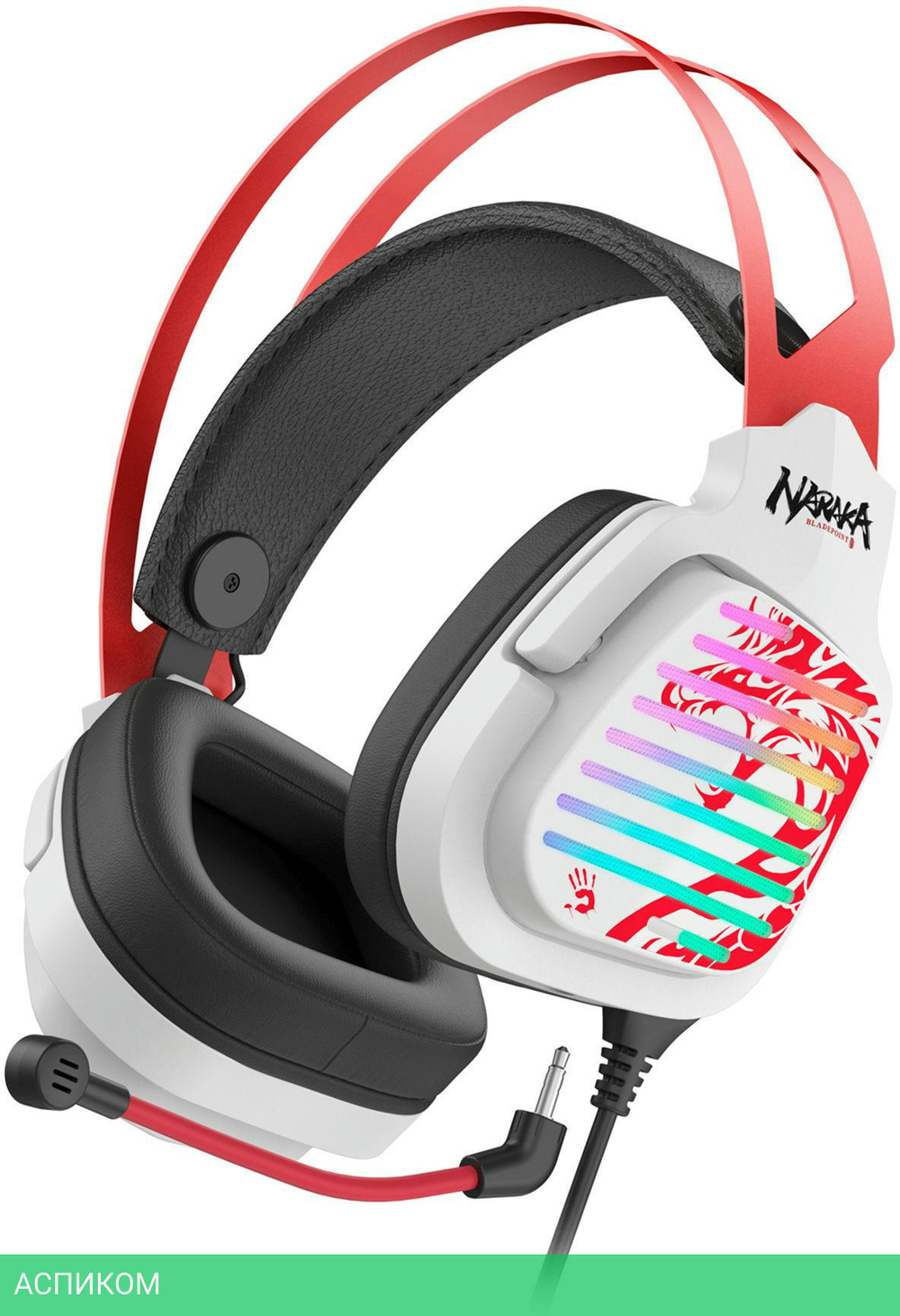 Наушники A4Tech Bloody G560 Naraka белый/красный