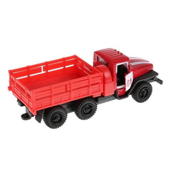 Машина металл УРАЛ ПОЖАРНАЯ, 12 см, дв., багаж., подвиж. дет., инерц., кор. Технопарк