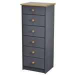 Комод, 43х34х102, Хаба, с ящиками, для одежды и игрушек, из массива дерева, в спальню и детскую, серый/антик, Dipriz