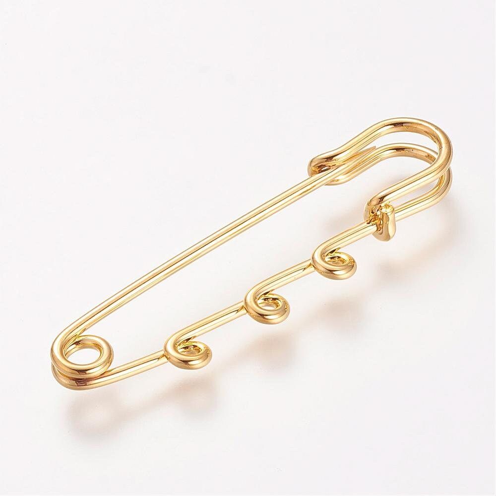 Булавка для подвесок/основа для броши, L=6,5 см, золото