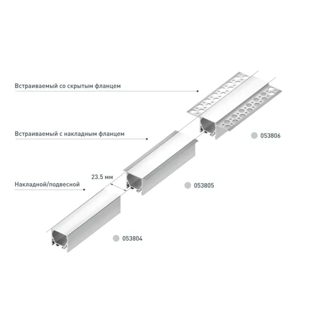 Профиль LINE-2525-2000 ANOD (Arlight, Алюминий) 053804
