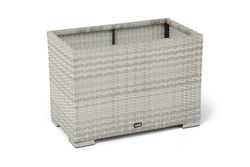 "Лунго" кашпо для цветов большое плетеное из искусственного ротанга, цвет бежевый