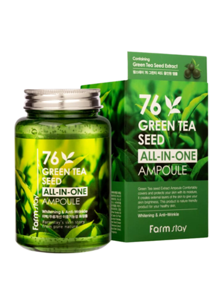FARMSTAY - СЫВОРОТКА ДЛЯ ЛИЦА АМПУЛЬНАЯ 76 GREEN TEA SEED ALL-IN-ONE AMPOULE, 250 ML