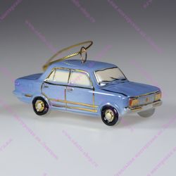 Фарфоровая ёлочная игрушка автомобиль Пятерка