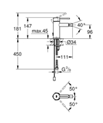 Смеситель GROHE Essence однорычажный для биде 32934001