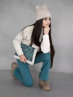 Штаны для девочки клеш голубые