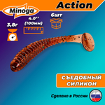 Силиконовая приманка ACTION 4,0"(6шт) 100мм, цвет 006