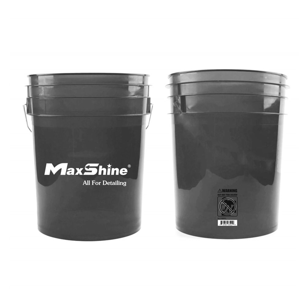Ведро пластиковое, прозрачное, черное, 20 литров MaxShine, MSB002-G