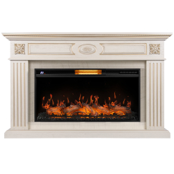 Каминокомплект: Очаг Royal Thermo Aurora RTFP/P-AR40LS, портал Siena 42/40/36, сл. кость с зол. пати