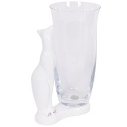 Ваза для цветов Кошка Шелби с чашей Аура Белая