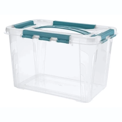 ЯЩИК ДЛЯ ХРАНЕНИЯ УНИВЕРСАЛЬНЫЙ С ЗАМКАМИ И РУЧКОЙ GRAND BOX, 290х180ММ, 6,65Л (Голубо