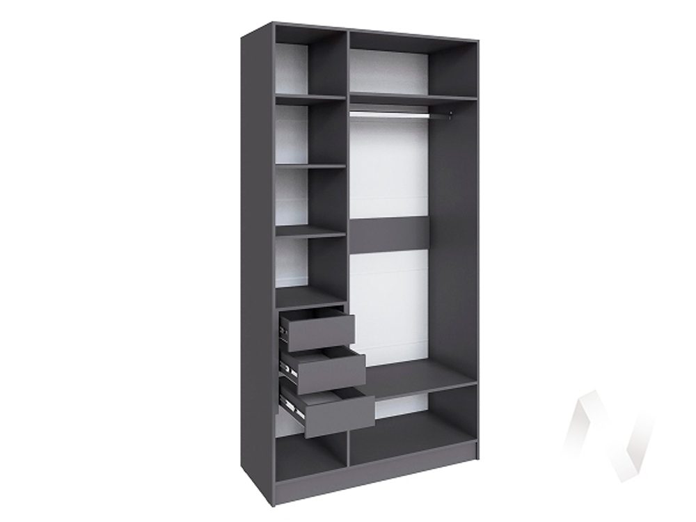 Шкаф Мадрид 1;2 с 3 ящ. внутри без зеркала (графит серый)