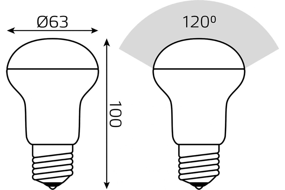 Лампа Gauss LED Elementary R63 8W E27 650lm 3000K  63218