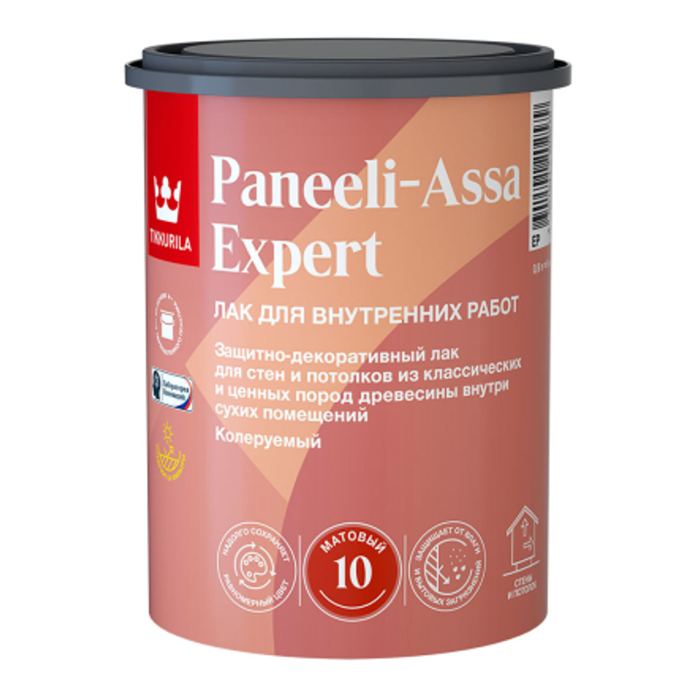 Лак TIK Paneeli-Assa Expert (Paneeli-Assa 10) интерьерный (0,9л) матовый