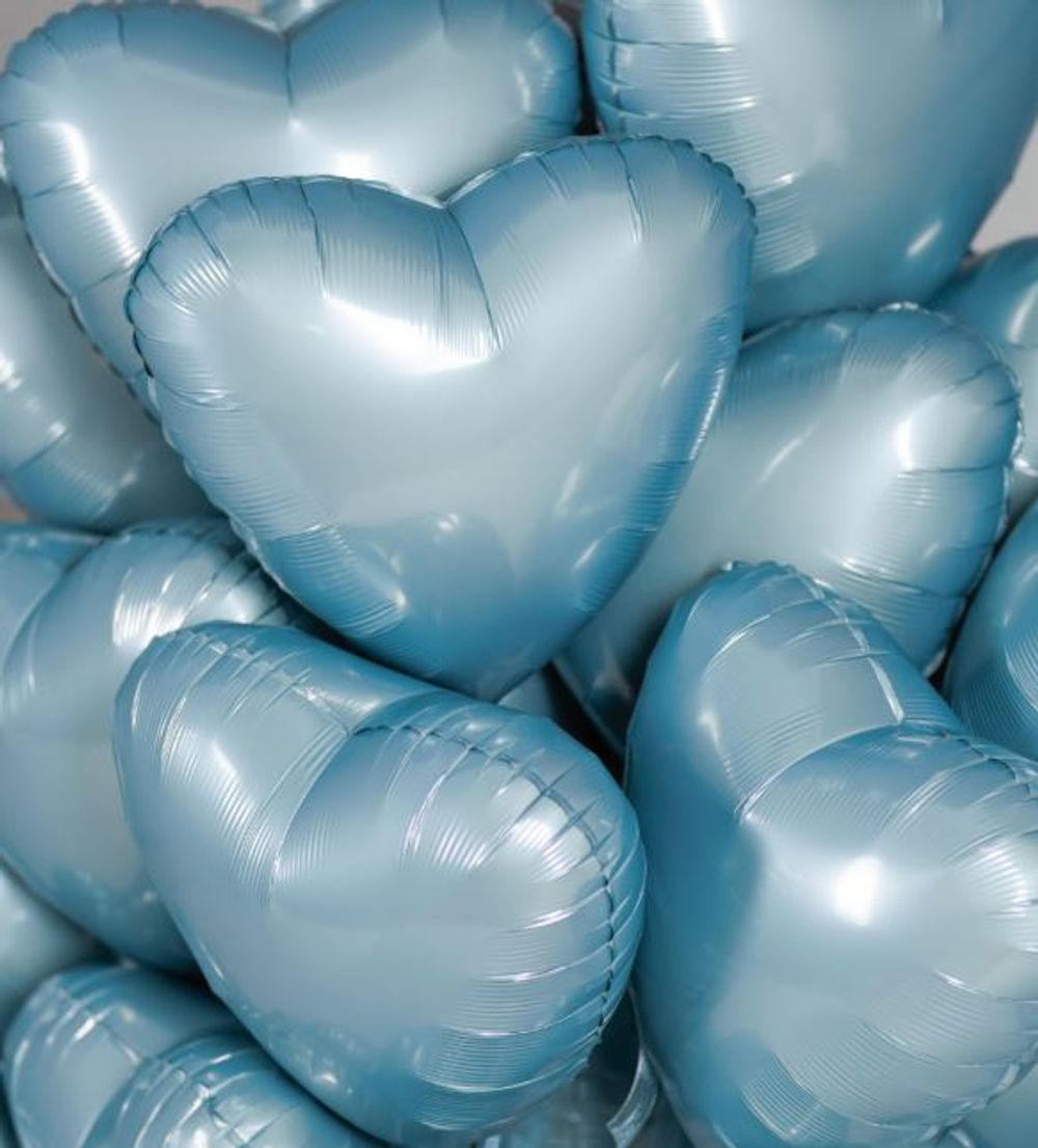 Ag Шар Сердце 18"/46 см, голубой утренний туман, бохо (БГ-15)  Изображение3