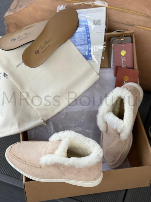 Кремовые лоферы ботинки Loro Piana