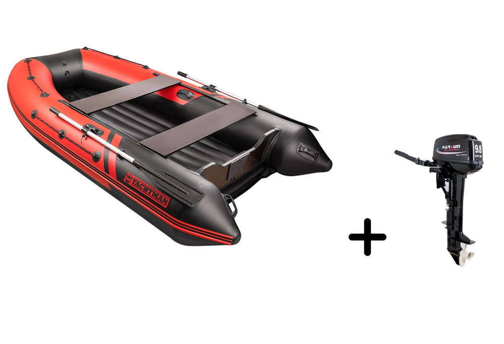 YACHTMAN-300 НДНД красный-черный + PARSUN T 9.8 BMS (комплект лодка + мотор)