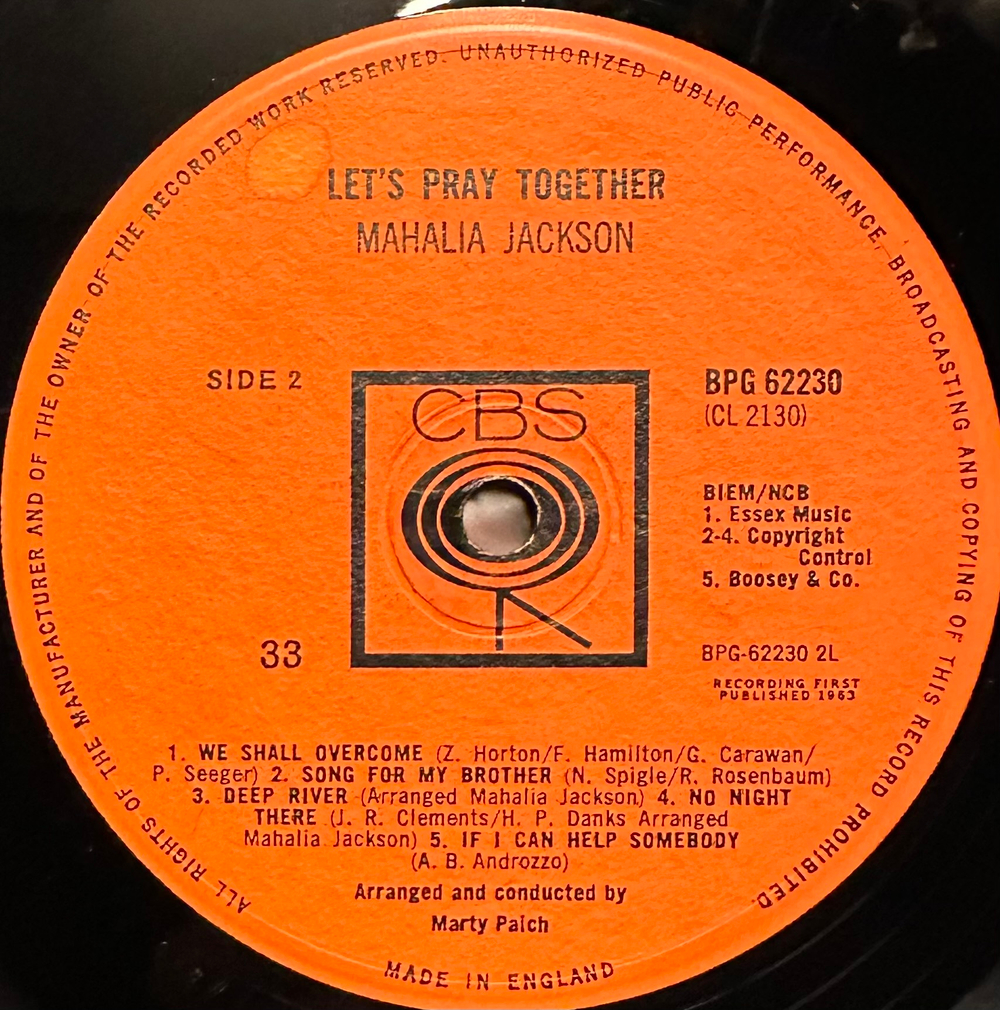 Mahalia Jackson - Let's Pray Together (Англия 1963г.)