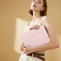 Чехол книжка розового цвета от Dux Ducis для Samsung Tab S10 FE, Tab S9 и Tab S9 FE, серия Vers Series Case, с магнитным держателем Pencil