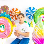 Шар (29''/74 см) Фигура, Пончик, Зеленый 1 шт.