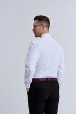 Сорочка мужская Vester длинный рукав, белая, мелкий рисунок 515142 50