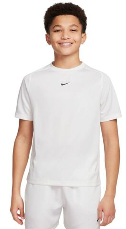 Детская теннисная футболка Nike Boys Multi Dri-FIT Short-Sleeve - white/white/black