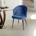 Стул Mont Blanc, бархат синий 29 / черный конус