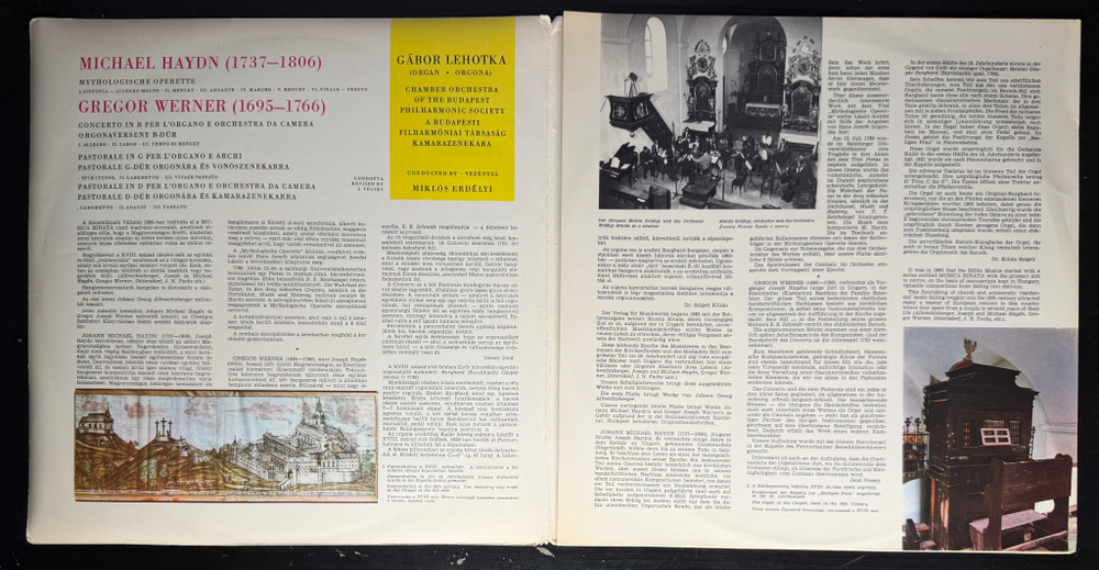 Гайдн - Мифологическая оперетта / Вернер - Концертные пьесы для органа и камерного оркестра (Венгрия 1966г.)
