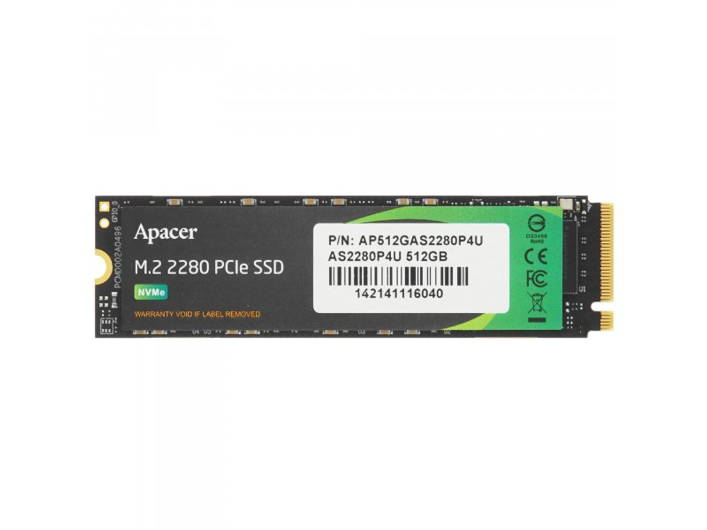 SSD накопитель Apacer 512ГБ, M.2 2280, PCIe 3.0 x4, NVMe [AP512GAS2280P4U-1]