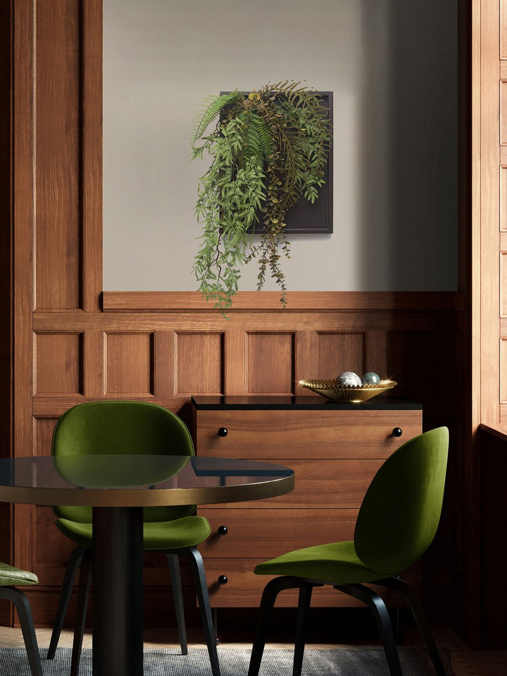 Панно с искусственными растениями